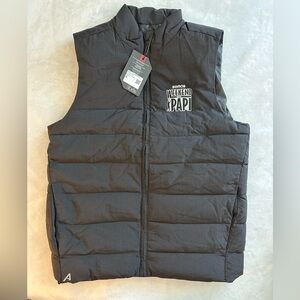 Antigua Black Puffer Vest. David Ortiz Big Papi celebrity event logo. NWT